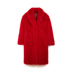 Élégant fourrure synthétique longue rouge pour femme, Primadonna, 26B400103FUROSSM, 001a