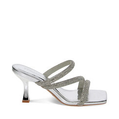 Mules open toe mujer plata en laminado con piedras, Primadonna, 254923451LPARGE035, 001a