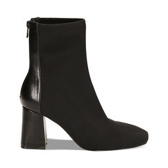 Ankle boots neri in tessuto, tacco 7,5 cm, Primadonna, 224859812LYNERO035, 001 preview