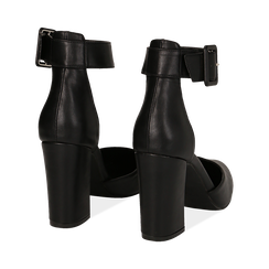 D&eacute;collet&eacute; nere in eco-pelle, tacco 9,50 cm , Scarpe, 144895575EPNERO035, 004 preview