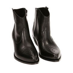 ZAPATOS BOTAS CAÑA CORTA PIEL NERO, Primadonna, 21B814104PENERO035, 002a