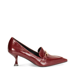 Mocassini bordeaux lucidi con tacco 5,8 cm, Primadonna, 264934907EUBORD035, 001a