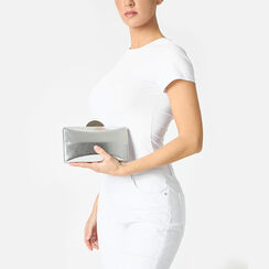Clutch femme argentée en laminé, Primadonna, 255109704LMARGEUNI, 002a