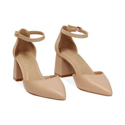 Open shank mujer beige con tacón ancho, Primadonna, 252121505EPBEIG036, 003 preview