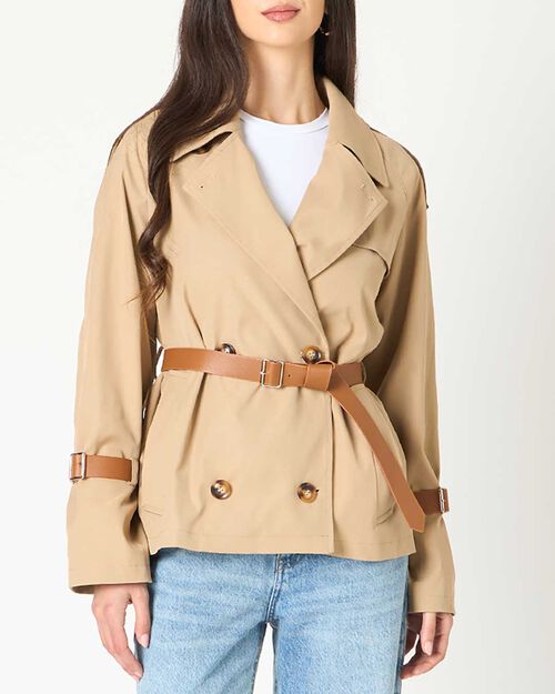 Impermeabile donna beige, BEIGE