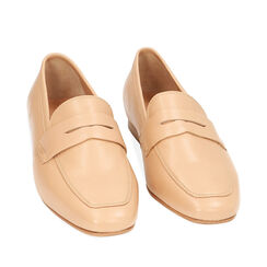 WOMEN SHOES MOCASSINS LEATHER NUDE, Primadonna, 21N822007PENUDE036, 002a