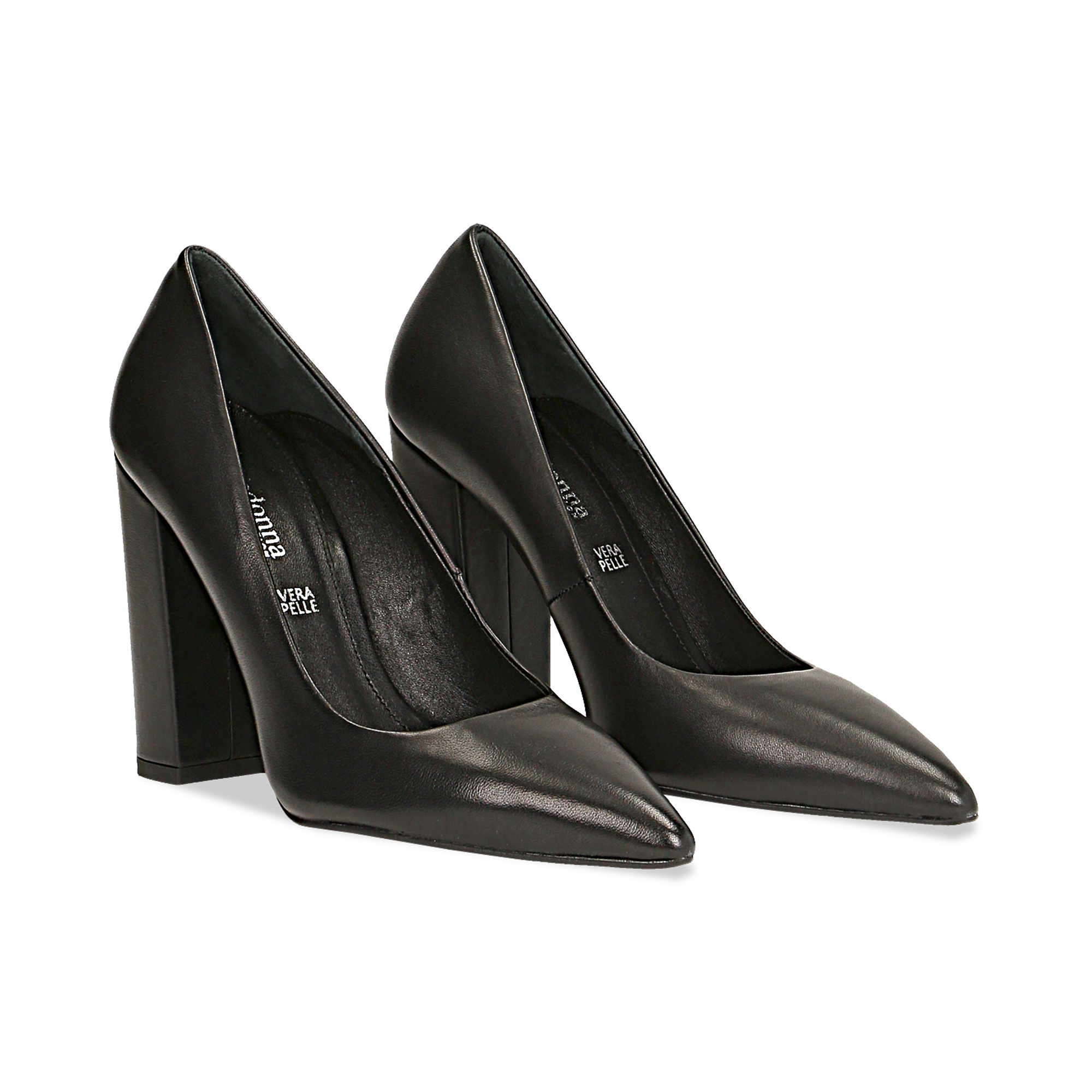 decollete nere tacco quadrato