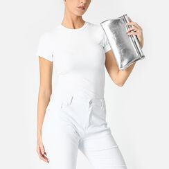 Clutch mujer plateada en laminado, Primadonna, 255126163LMARGEUNI, 002 preview