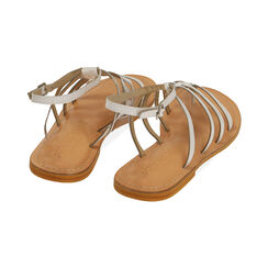 Sandali flat in pelle bianca, Primadonna, 216702037PEBIAN036, 003 preview