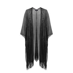 Poncho donna nero in tessuto, Primadonna, 25B450204TSNEROUNI, 001a