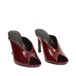Mules open toe bordeaux con tacco 8,7 cm, Primadonna, 26M707009EUBORD035, 002a