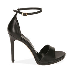 Sandali con tacco neri, tacco 11 cm, 232133410EPNERO036, 001a