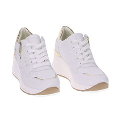 Sneakers bianche con zeppa, Primadonna, 232850910EPBIAN038, 002 preview