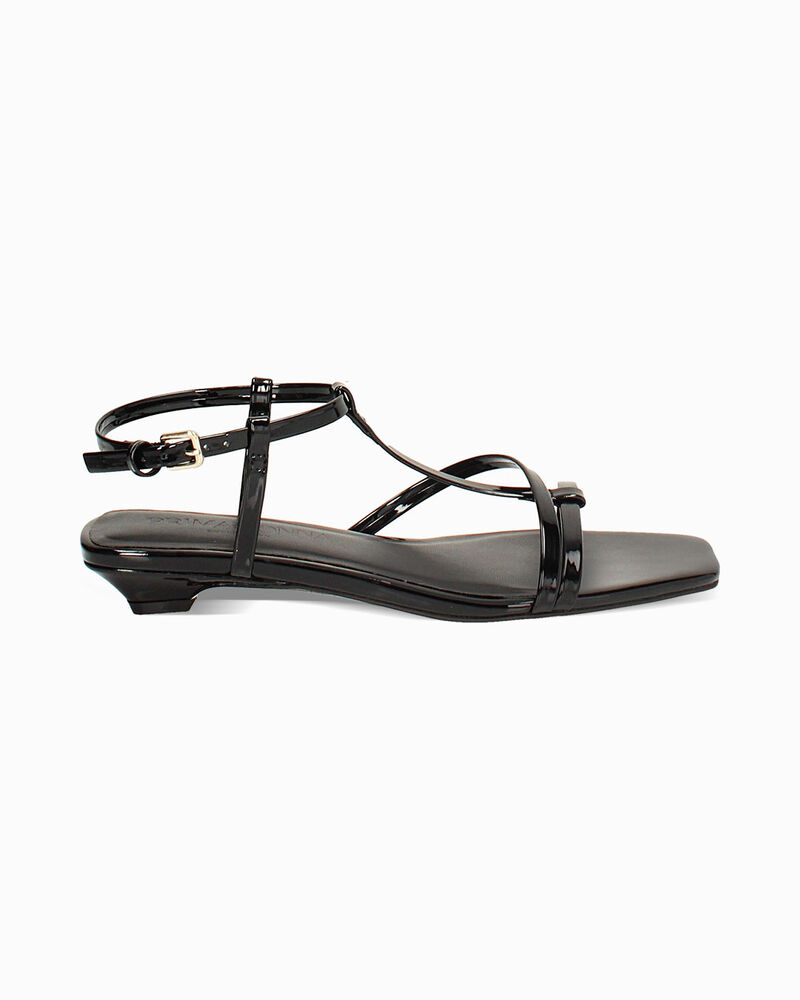Sandalo donna nero basso con t-bar image number null