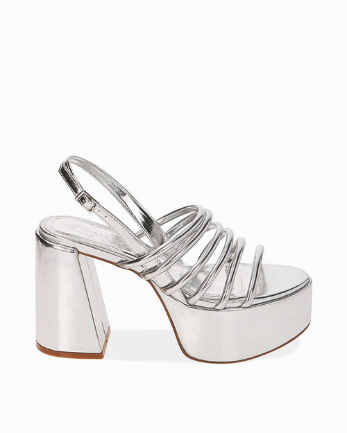 Sandali platform argento, tacco 10,5 cm