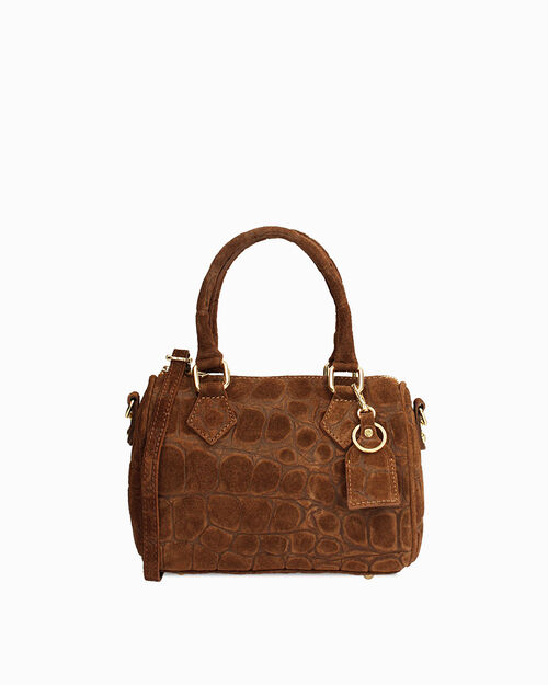 Bauletto in camoscio color nocciola, BROWN