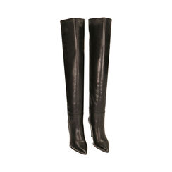Cuissardes noires en cuir, talon 10 cm , Primadonna, 20L660045PENERO037, 002 preview