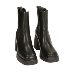 Chelsea boots platform neri, tacco 8,5 cm , Primadonna, 20L420023EPNERO036, 002a