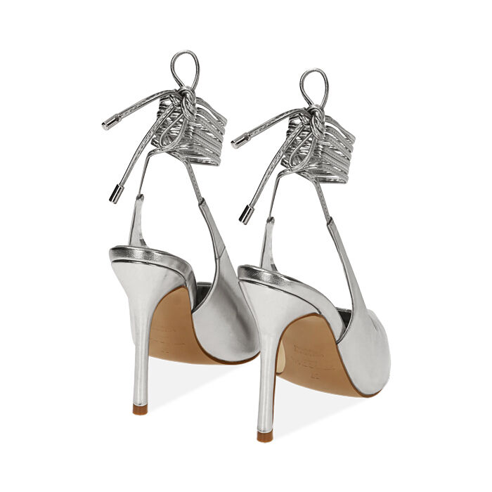 Slingback donna argento laminato tacco 11 cm Primadonna Collection