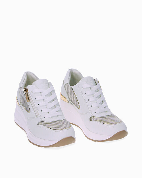 Sneakers bianco oro, MULTI COLOR