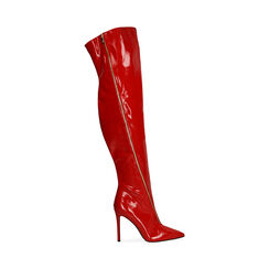 Stivali overknee rossi in naplack, tacco 10,5 cm , Primadonna, 202118622NPROSS035, 001 preview