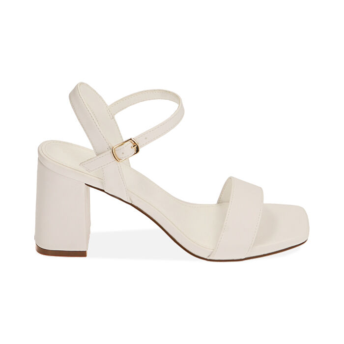 Sandali donna minimal bianchi tacco 7 5 cm Primadonna Collection