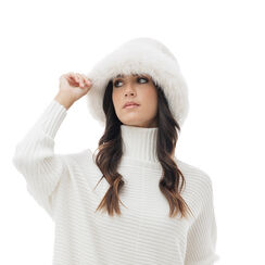 Cappello bianco in pelo sintetico, 24B409001FUBIANUNI, 002a