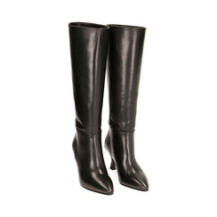 Stivali neri in pelle, tacco 7 cm , Primadonna, 18A506001PENERO037, 002 preview