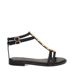 Sandales plates femme noires, Primadonna, 254990412EPNERO035, 001a
