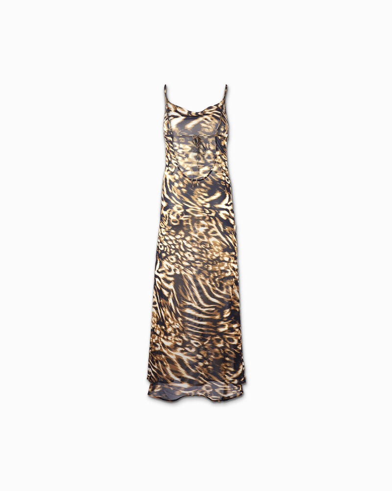 Vestito donna nero oro in tessuto image number null
