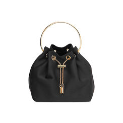Mini bag nera da donna con manico oro, Primadonna, 261751126LYNEROUNI, 001 preview