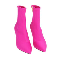 Ankle boots fucsia in lycra, tacco 8,5 cm , 202162809LYFUCS035, 002a