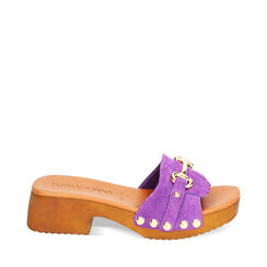 WOMEN SHOES CLOG SUEDE VIOL, Primadonna, 234393820CMVIOL035, 001a