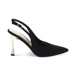 D&eacute;collet&eacute; slingback donna nere, tacco 9,5 cm, Primadonna, 252102602LYNERO036, 001 preview