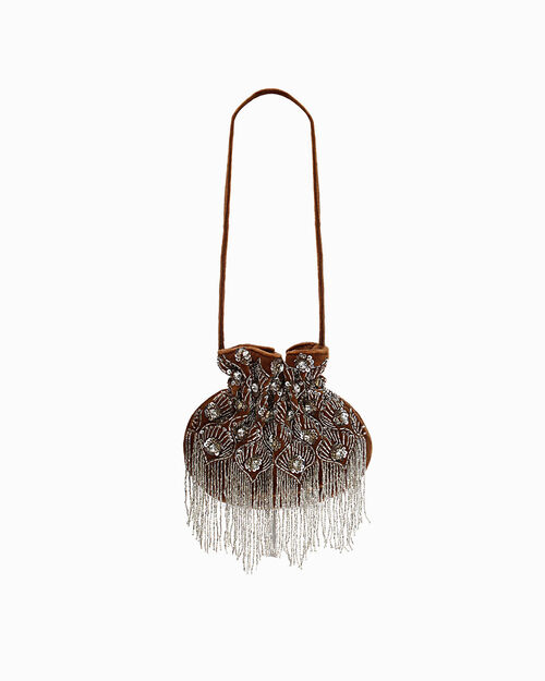 Mini bag camel con dettagli chic, CAMEL
