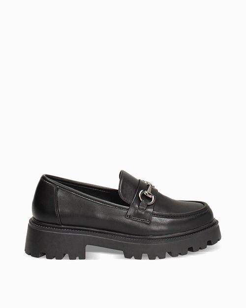 Mocassins noirs avec talon de 4,2 cm, BLACK