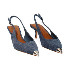 Décolleté slingback donna in jeans, Primadonna, 252159103TSJEAN035, 003 preview