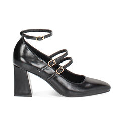 Escarpin noir brillant avec talon de 7,5 cm, Primadonna, 264943706EUNERO035, 001 preview