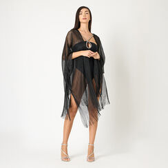 Poncho donna nero in tessuto, Primadonna, 25B450204TSNEROUNI, 002a