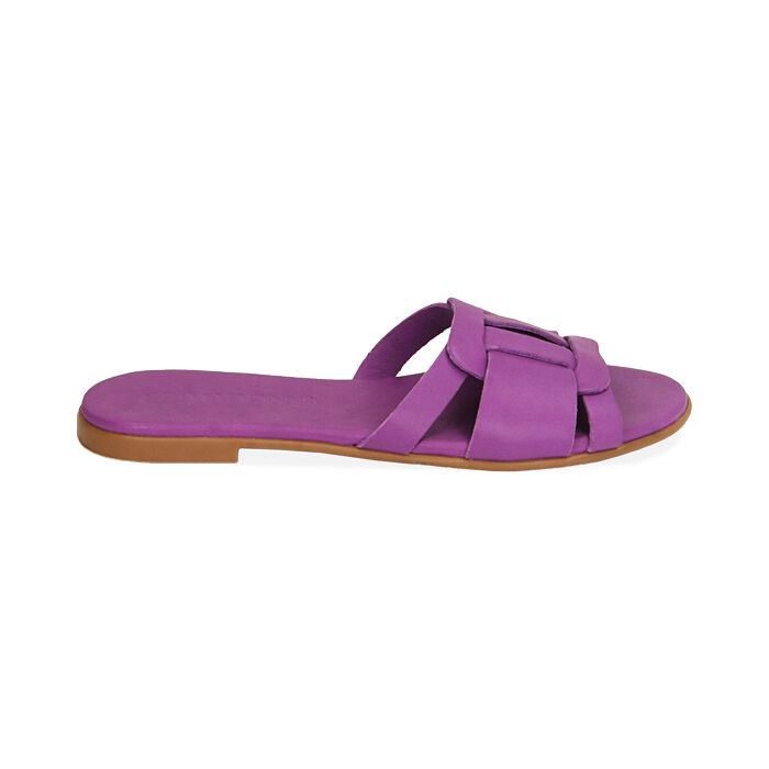 Sandalias moradas de cuero