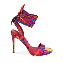 Sandali lace-up multicolor in raso, tacco 10,5 cm, Primadonna, 212163147RSMUFU036, 001a