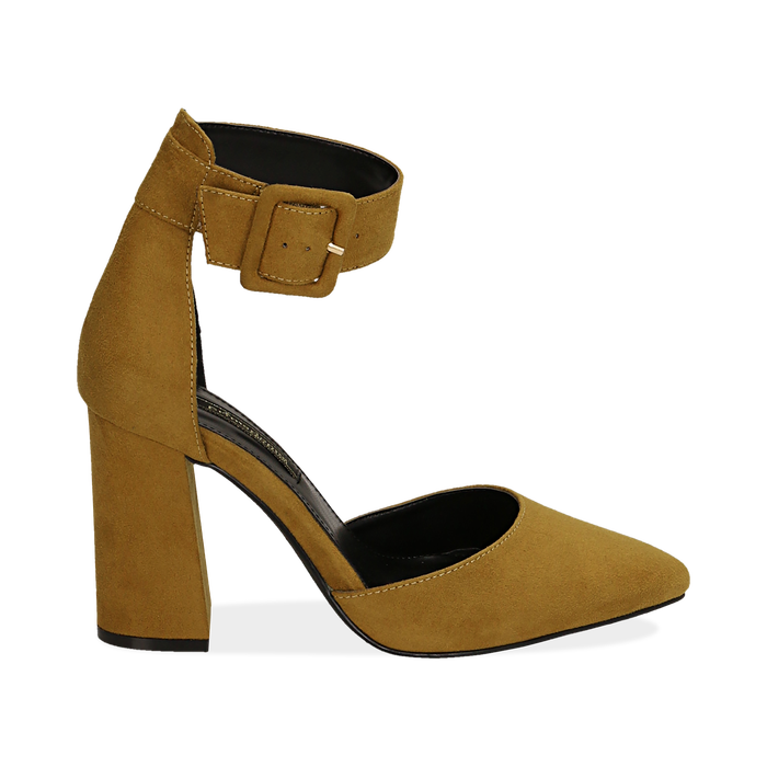 D&eacute;collet&eacute; gialle in microfibra, tacco 9,50 cm , Scarpe, 144895575MFGIAL037