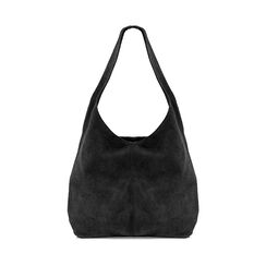BORSA BORSA A SPALLA CAMOSCIO NERO, 260802577CMNEROUNI, 001a