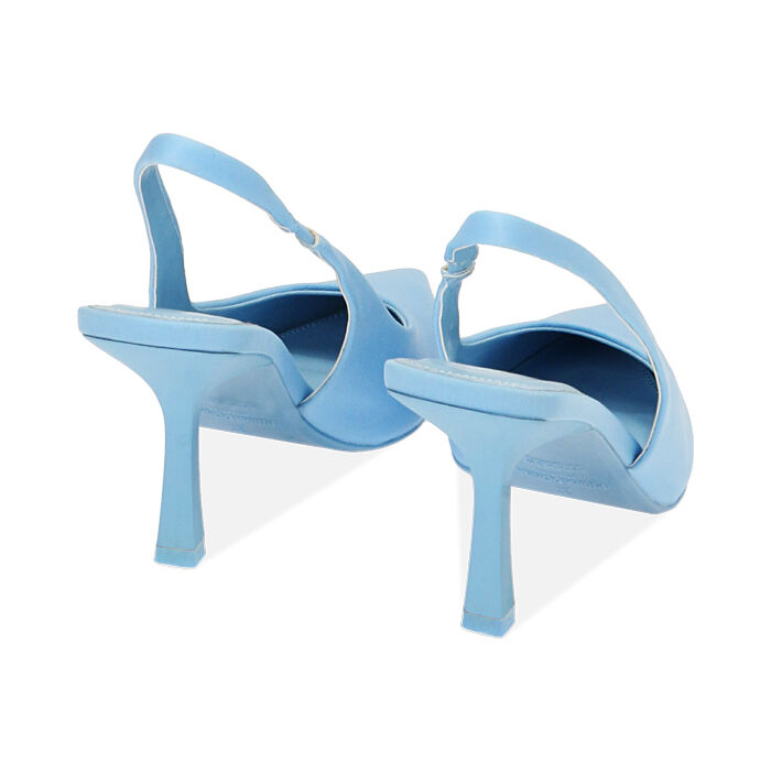 Decollete donna celesti in tessuto tacco 8 5 cm Primadonna Collection