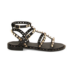 Sandali bassi neri con borchie, Ultime occasioni, 234922829EPNERO038, 001 preview