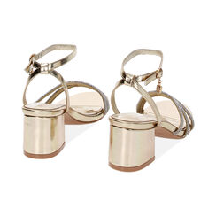 Sandales à talons dorés en laminé avec pierres, Primadonna, 232770377LPOROG035, 003 preview