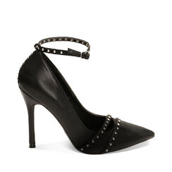 Décolleté nere micro borchie, tacco 10,5 cm, Primadonna, 222186173EPNERO036, 001a
