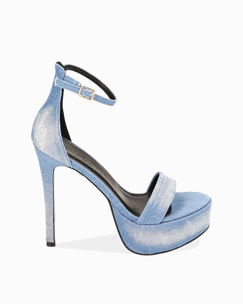 CHAUSSURES POUR FEMMES SANDALE TISSU JEA, JEANS
