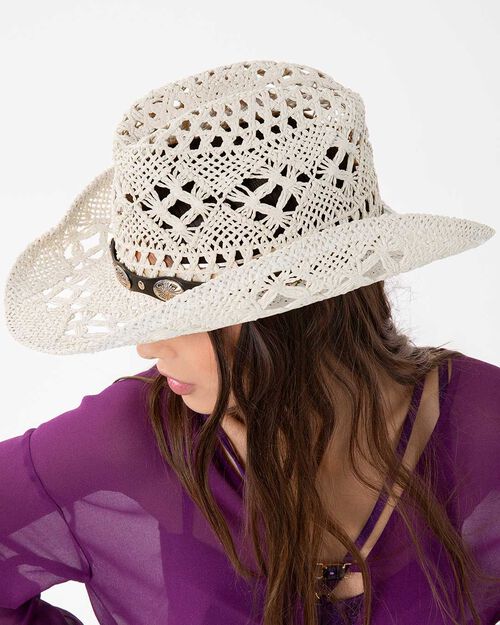 ACCESSORI CAPPELLO SINTETICO RAFFIA BIAN, WHITE