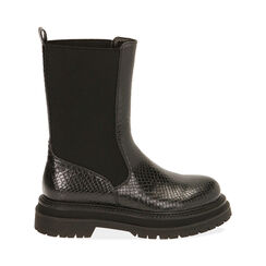 Chelsea boots neri stampa vipera, tacco 5 cm , SPECIAL WEEK, 180611270EVNERO036, 001 preview